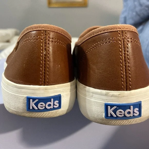 Women’s KEDS DOUBLE DECKER SLIP ON SNEAKER. SIZE 7 COGNAC LEATHER  STYLE WH63968 - Picture 9 of 10